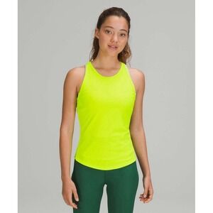 Lululemon Athletica Size 8 Base Pace Ribbed Tank Top Highlight Yellow Gym